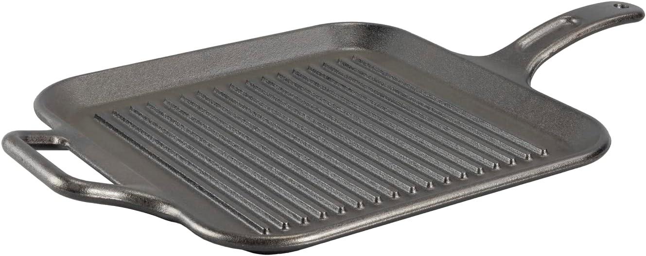 Lodge 12-Inch Black Cast Iron Square Grill Pan