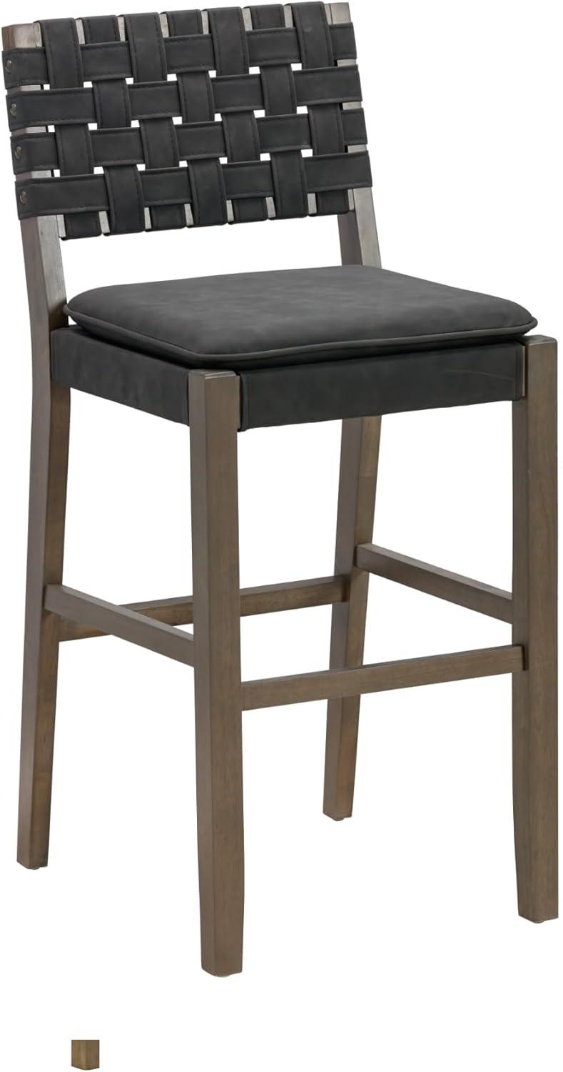 Nathan James Cohen Faux Leather Barstool Black