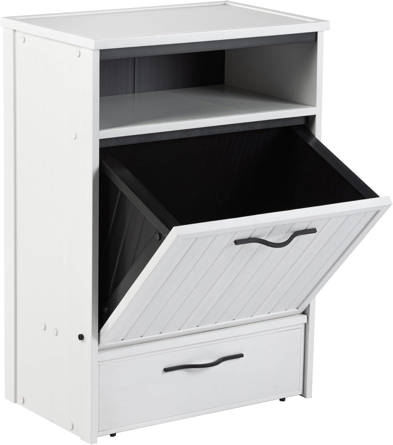 New Age Pet® ECOFLEX® Dog Food Pantry with Double Stainless Steel Bowls - Durable Composite, Includes 2x 32oz Bowls, Storage for 25 lbs of Dog Food, Easy Assembly, Moisture Resistant