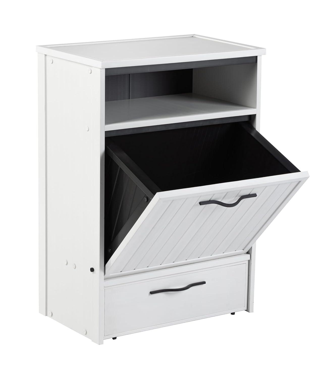 New Age Pet® ECOFLEX® Dog Food Pantry with Double Stainless Steel Bowls - Durable Composite, Includes 2x 32oz Bowls, Storage for 25 lbs of Dog Food, Easy Assembly, Moisture Resistant