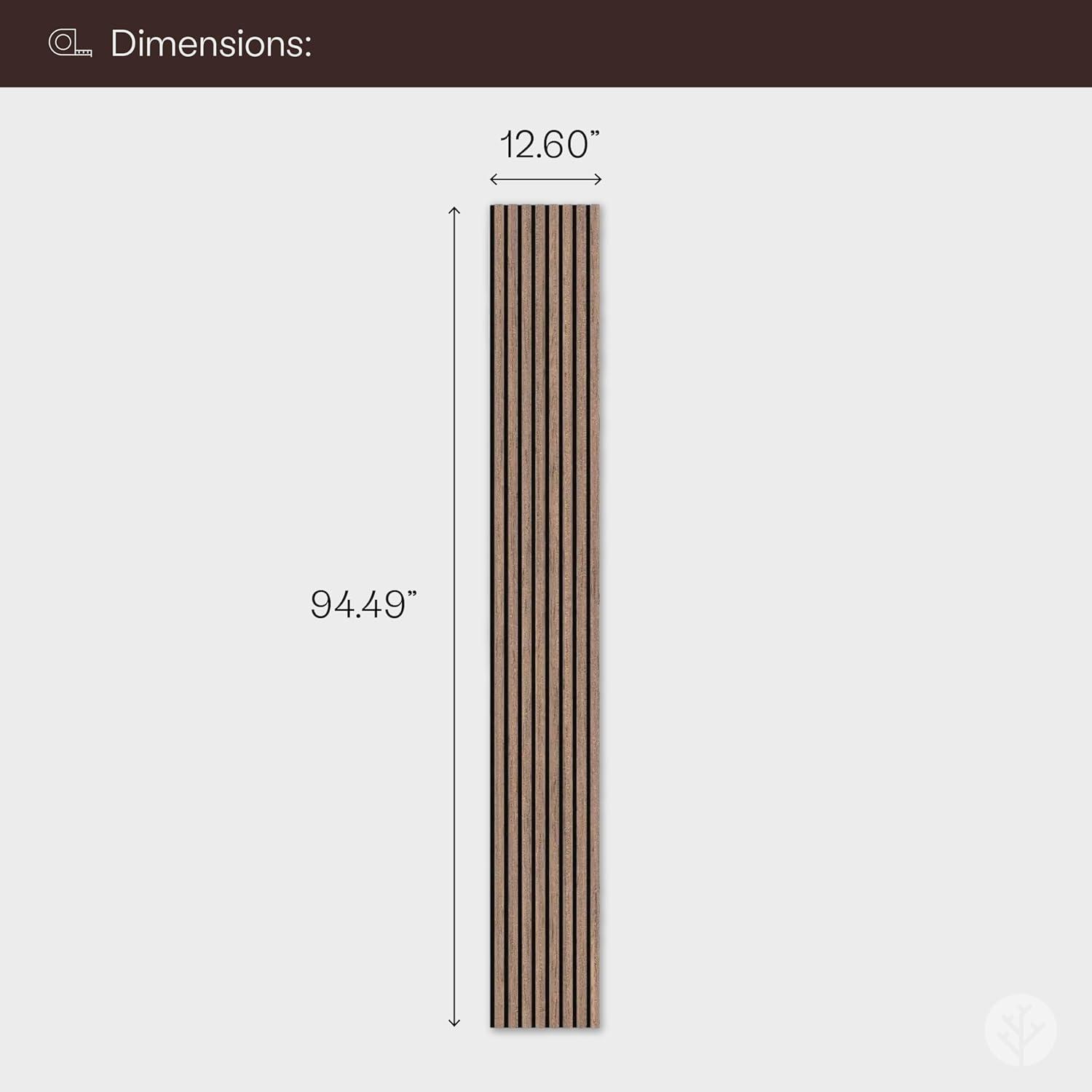 Acupanel™ 94.49" x 12.60" x 0.66" Classic Slat Oak Wood Decorative Wall Panels, 1 Piece, 1 Pack