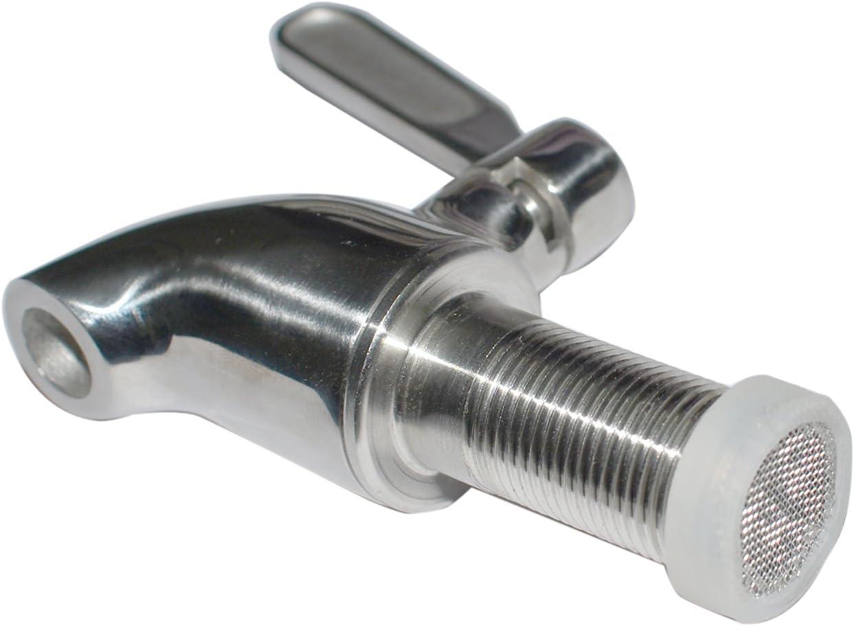 Polished Stainless Steel Beverage Dispenser Replacement Spigot Set
