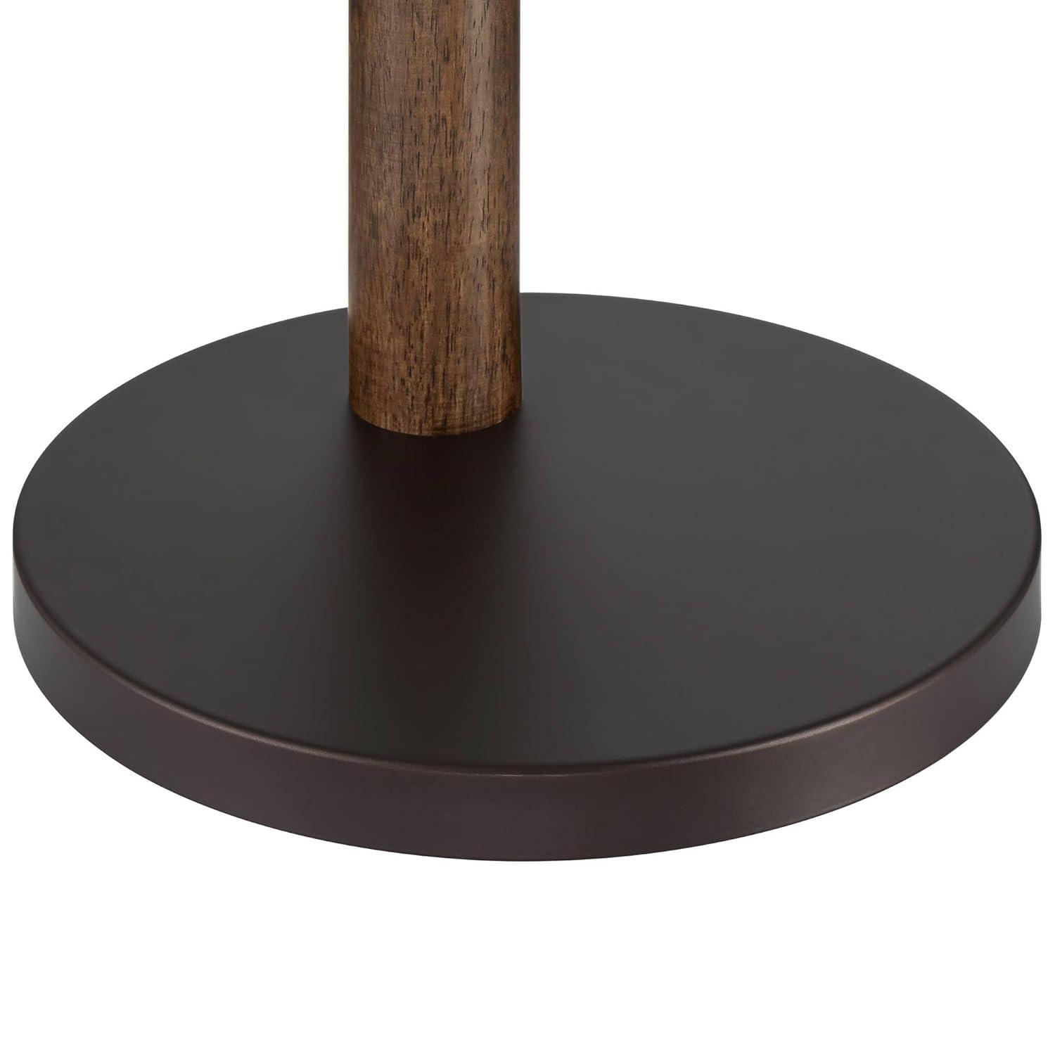 Franklin Iron Works Kipling Farmhouse Rustic 76" Tall Standing Floor Lamp Large Arc Foot Switch Bronze Wood Living Room Bedroom House Reading Office