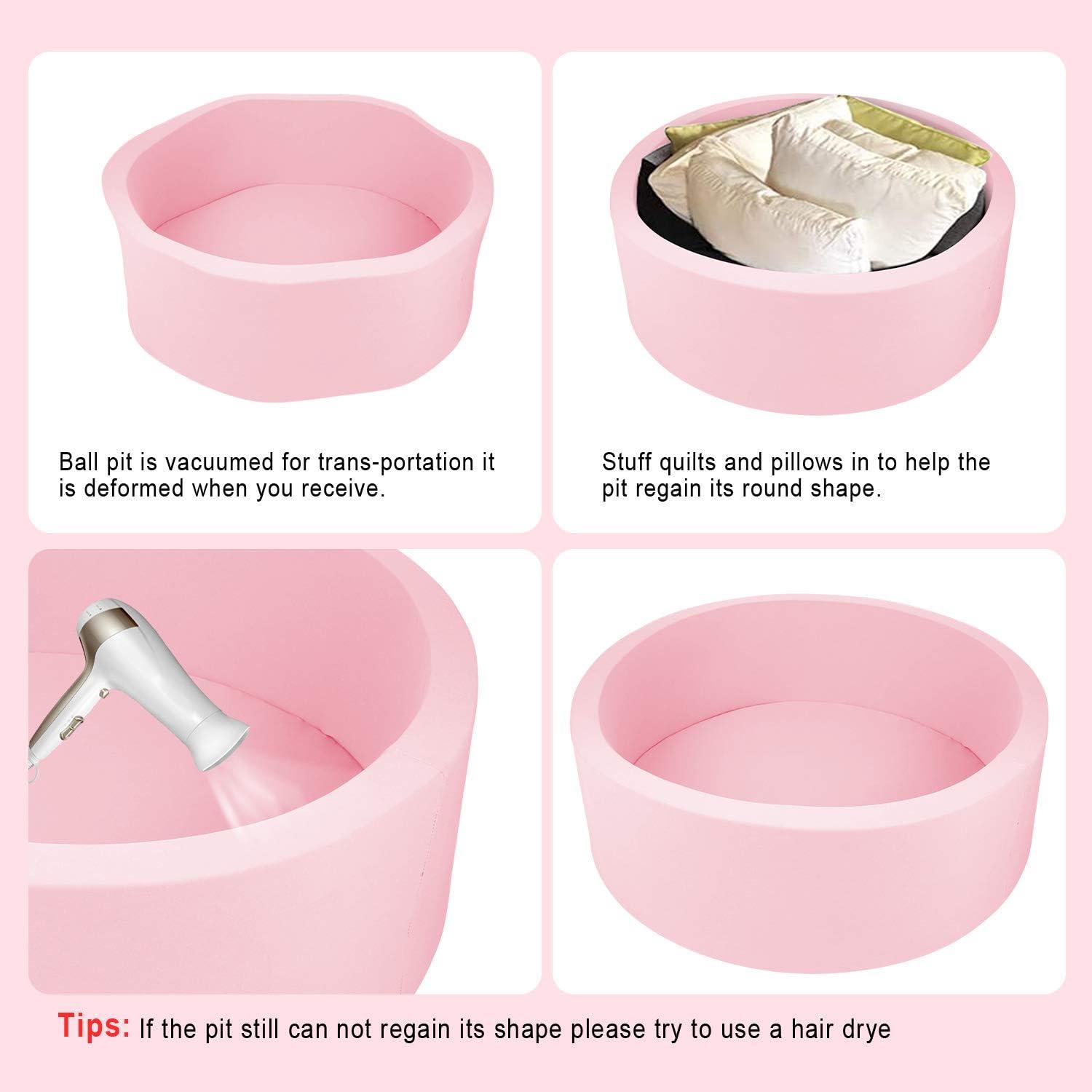 Foam Ball Pit for Toddlers Kids Soft Ball Pool Ideal Gift Play Toy for Children Kiddie Pools - Light Pink