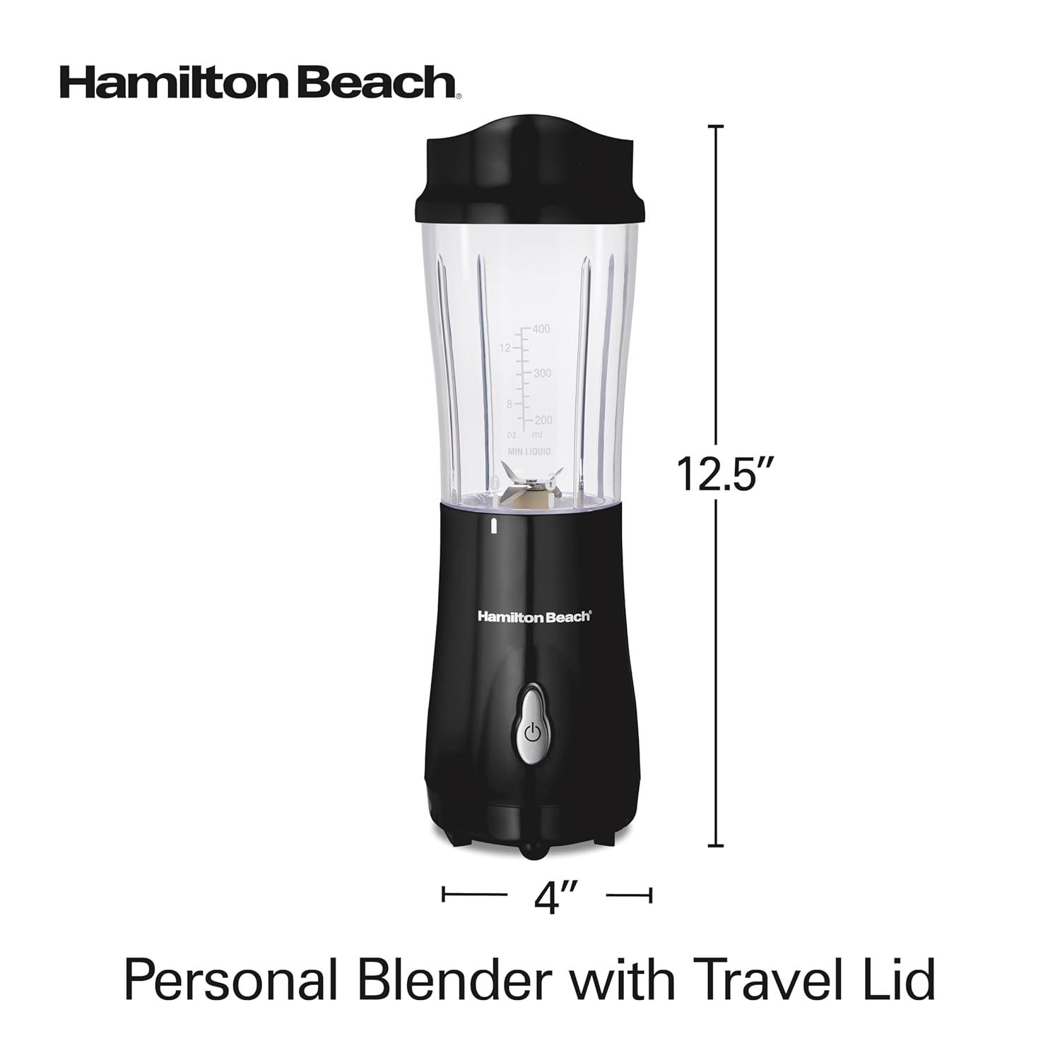 Hamilton Beach 51101B Personal Blender with Travel Lid, Black