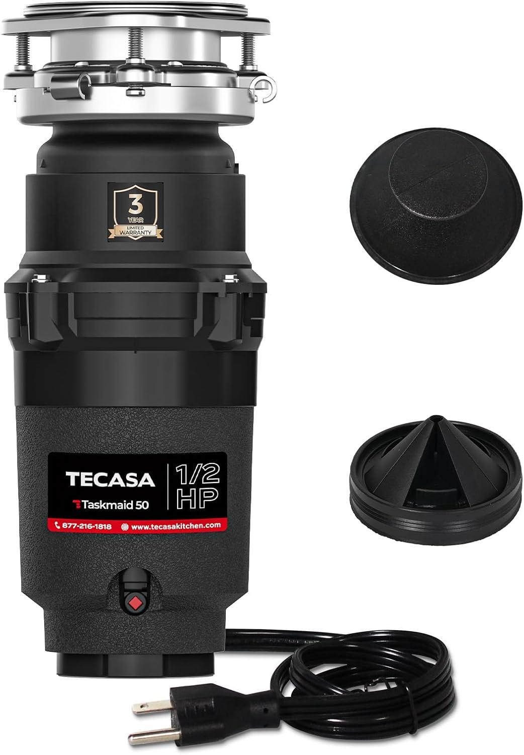 TECASA 1/2 Hp Garbage Disposals, 2600 Rpm, 30.4 Oz, 115v, With Power Cord