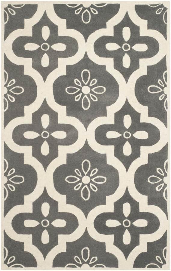 Chatham Dark Grey/Ivory Hand-Tufted Wool 4' x 6' Area Rug