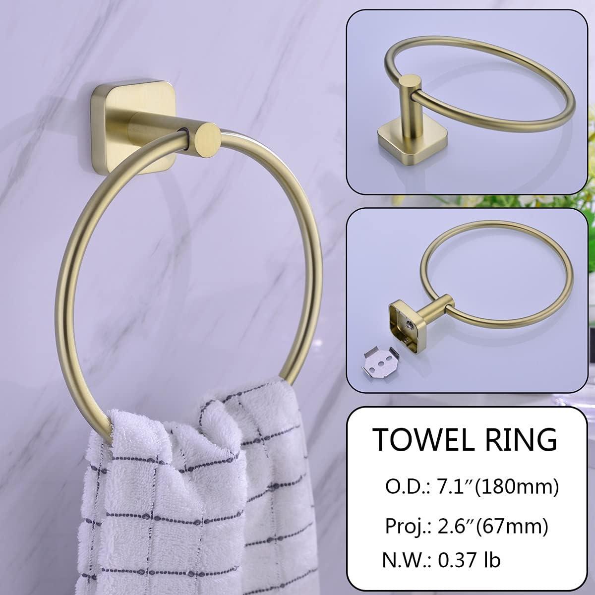 Brushed Gold Stainless Steel 4-Piece Bathroom Hardware Set