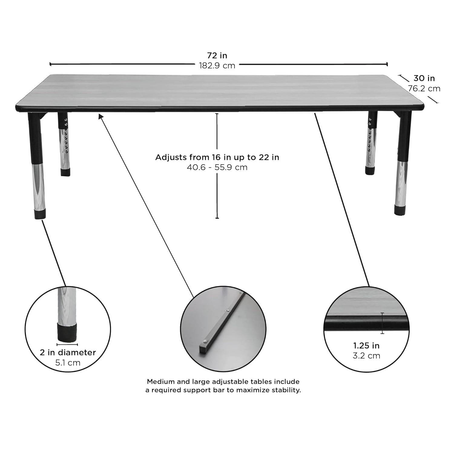 Children's Factory AS WE GROW Rectangular Adjustable Table