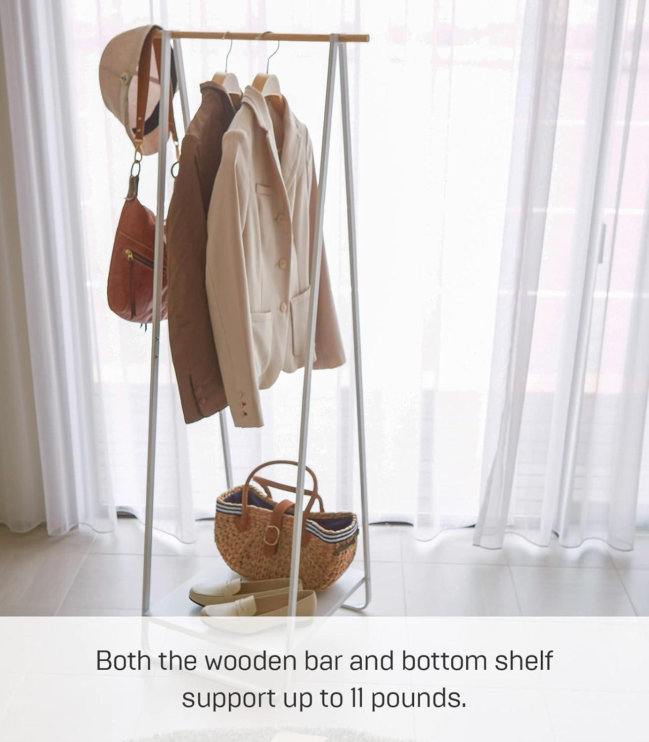 Yamazaki Home Tower Freestanding Coat Hanger Clothes Rack With Shelf, 55" - Steel