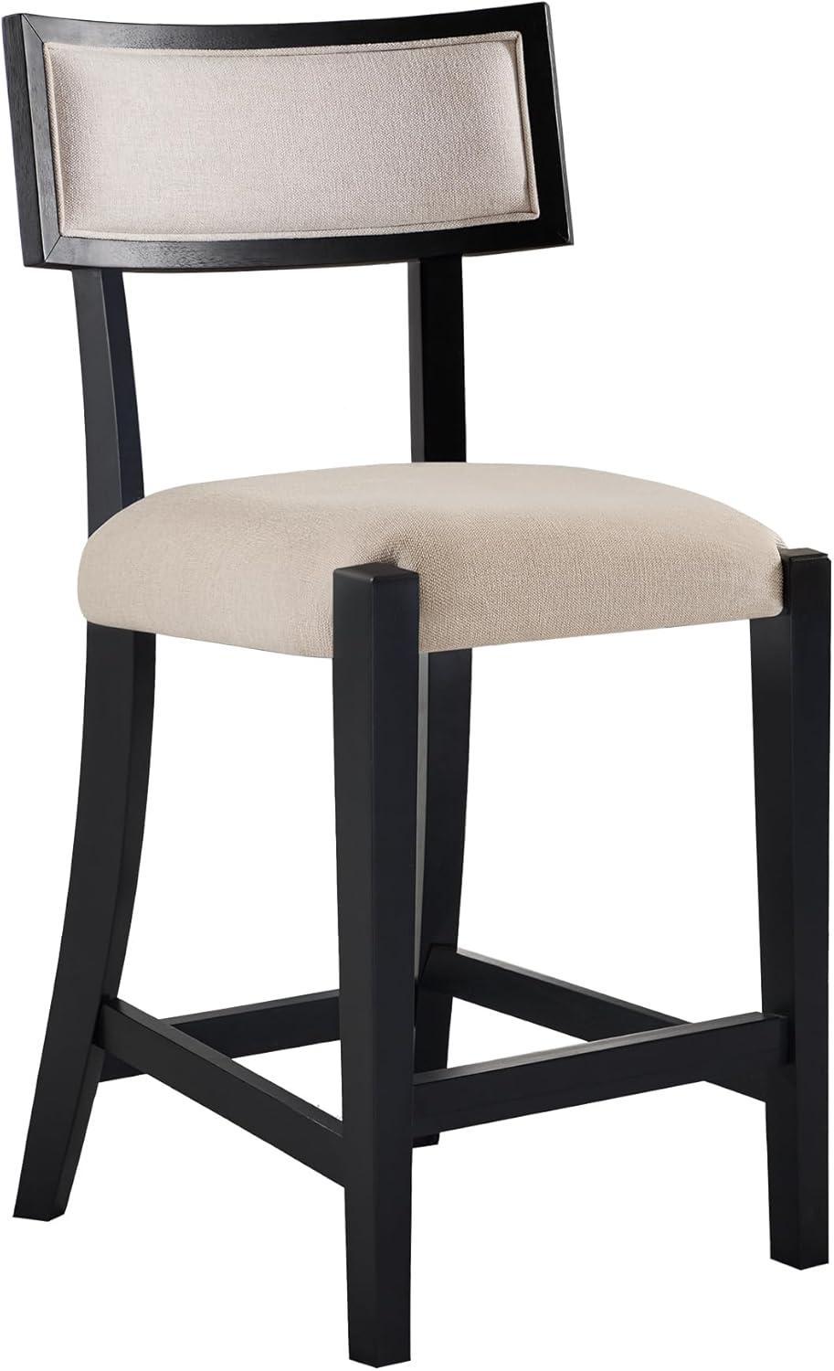 Avery Cream Upholstered Wood-Back Counter Stool Set