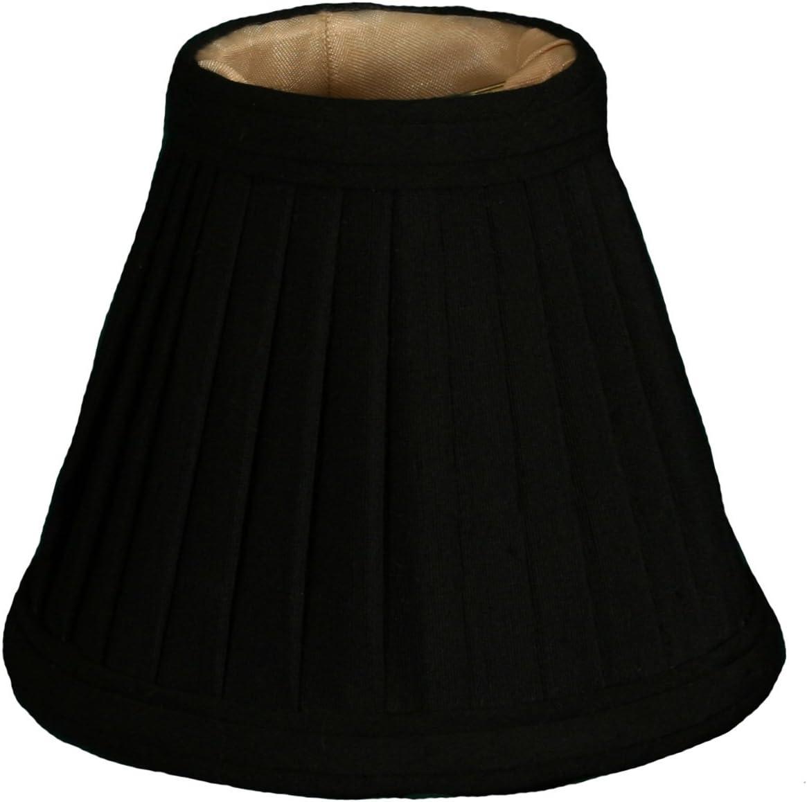 Royal Designs, Inc. Pleated Empire Chandelier Shade CS-111BLK/GL-6, Black with Gold, 2.5 x 5 x 4.25, Pack of 6