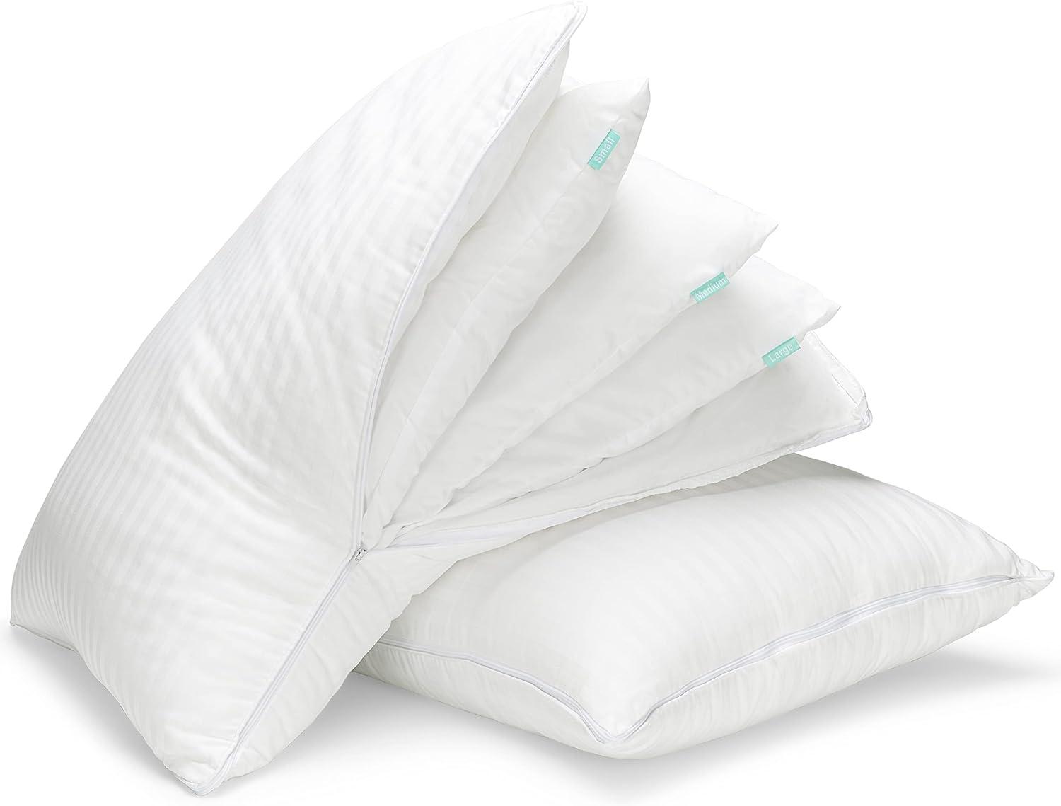 Queen White Adjustable Layer Cooling Pillows - Set of 2