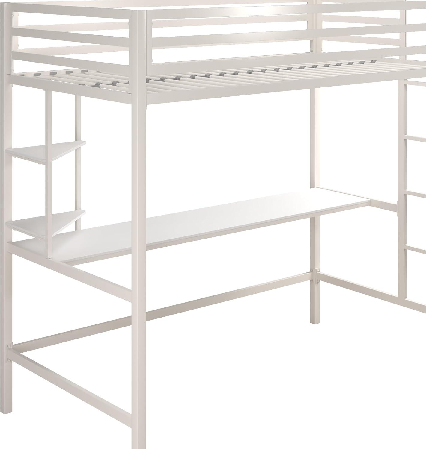 Maxwell Metal Loft Bed with Built-in-Desk by Novogratz