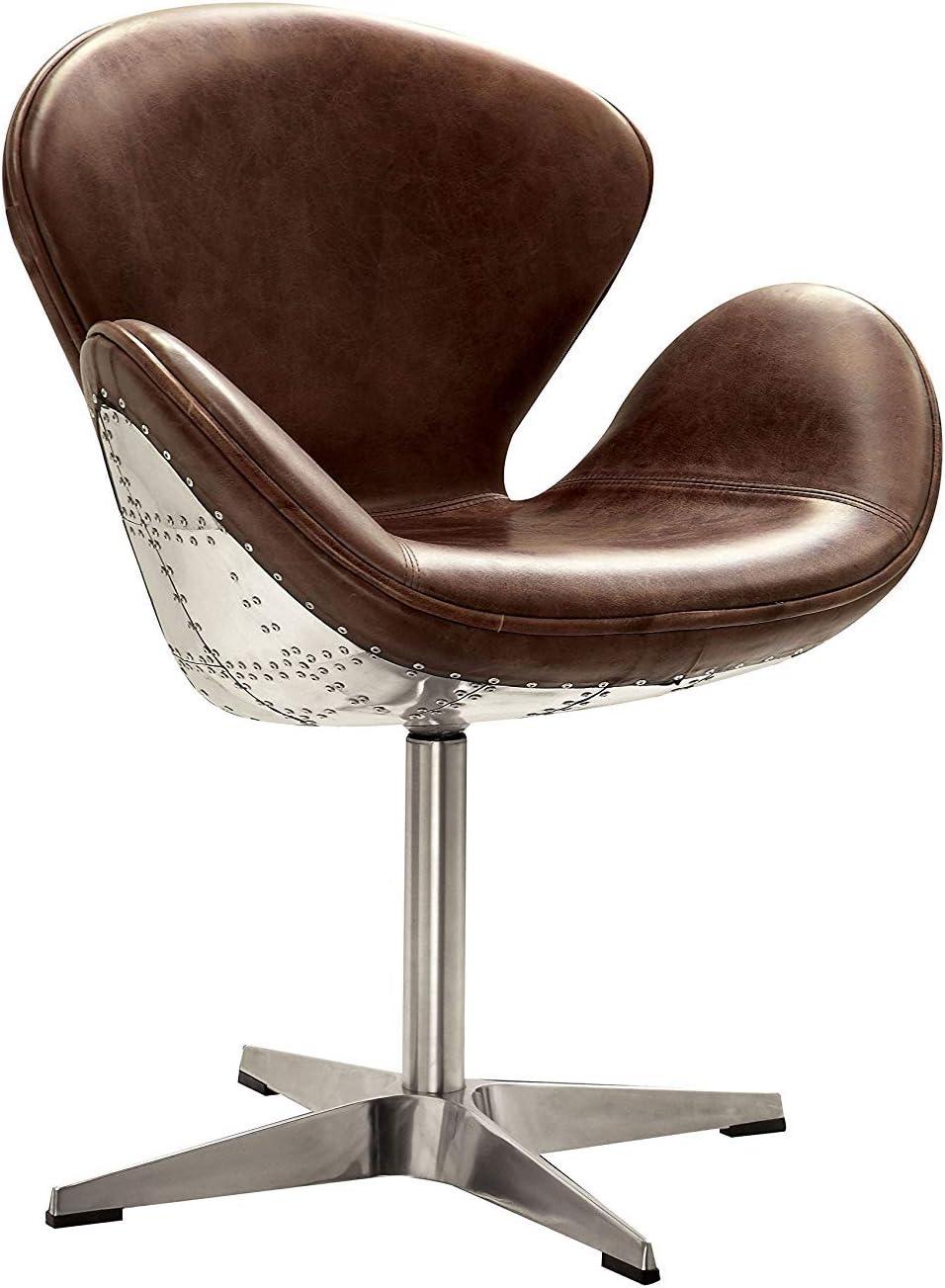 Lamaya Retro Brown TGL & Aluminum Task Chair