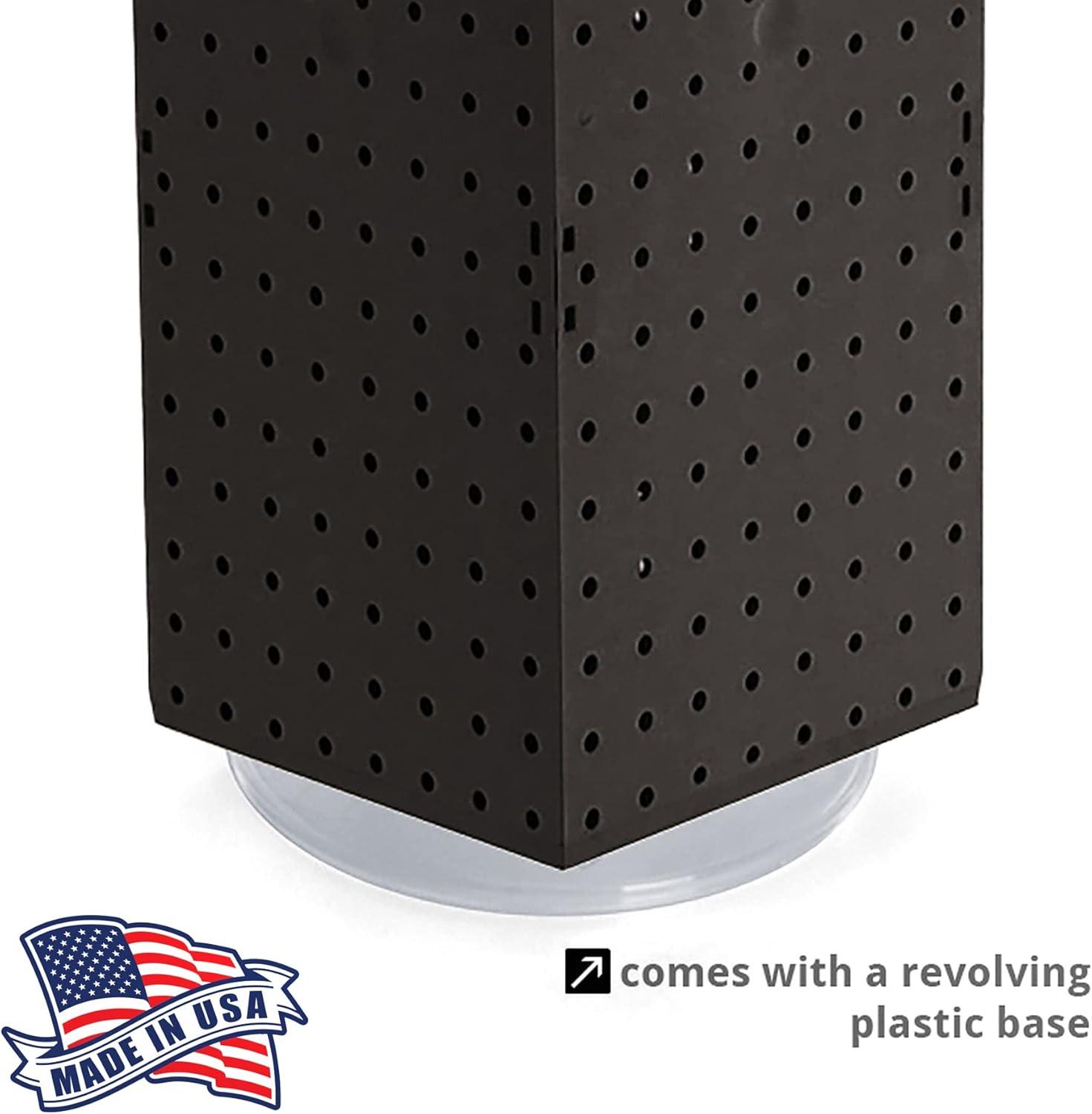 Azar Displays 703385-BLK Four-Sided Revolving 8"W x 20"H Pegboard Counter Display