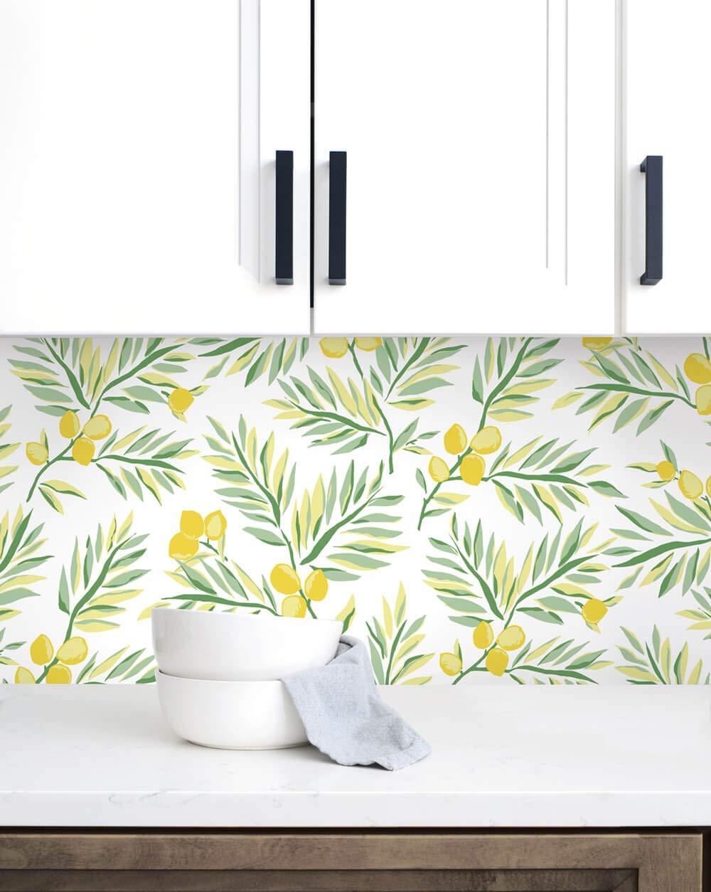NextWall Lemon Branch Peel and Stick Wallpaper