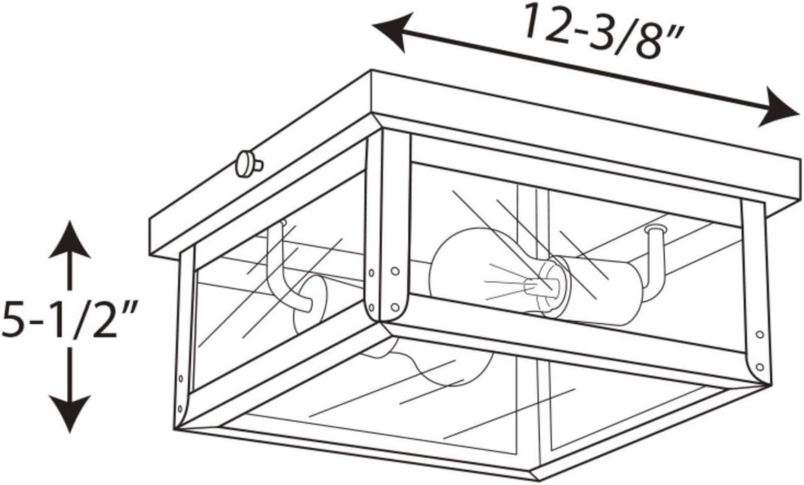 Progress Lighting - Two Light Flush Mount - Outdoor - Union Square - Outdoor