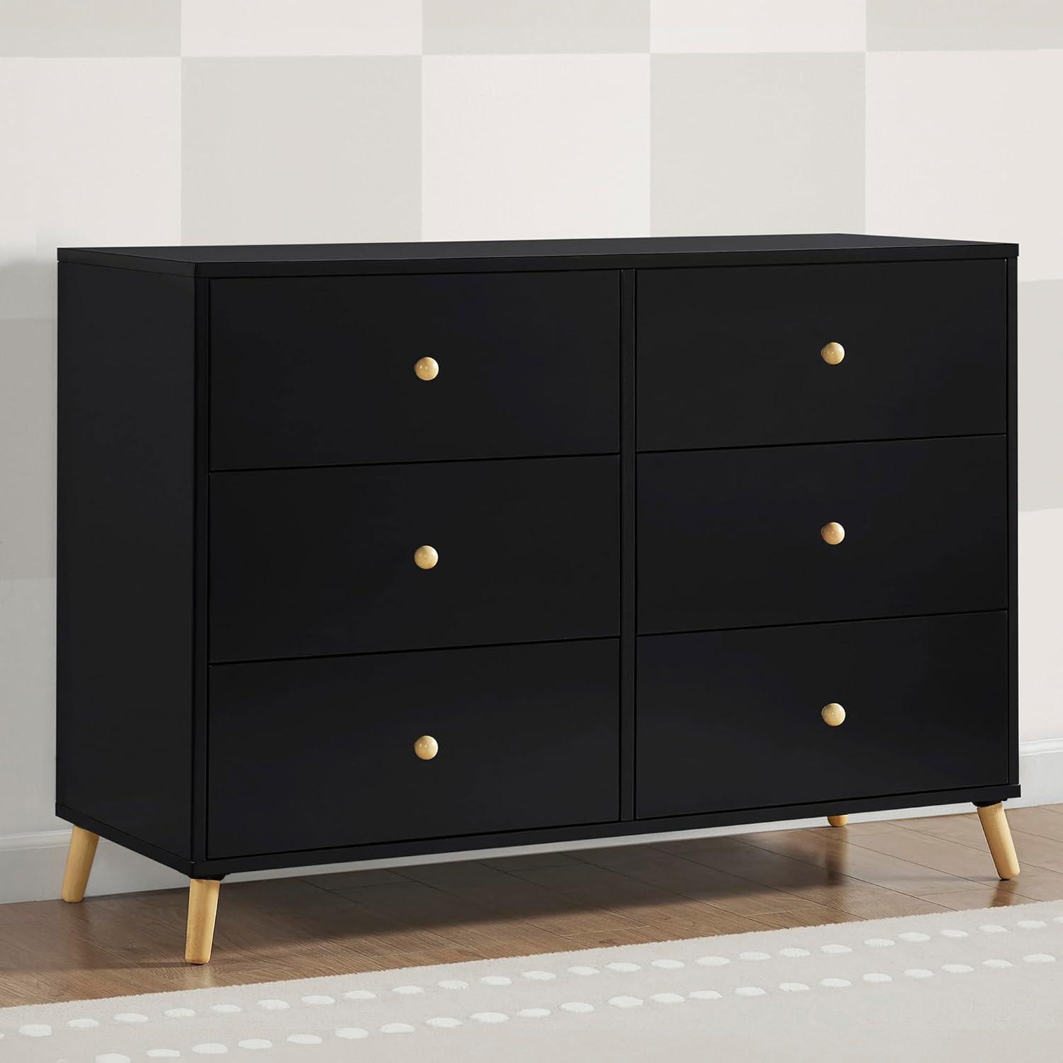 Ebony and Natural 6-Drawer Horizontal Dresser