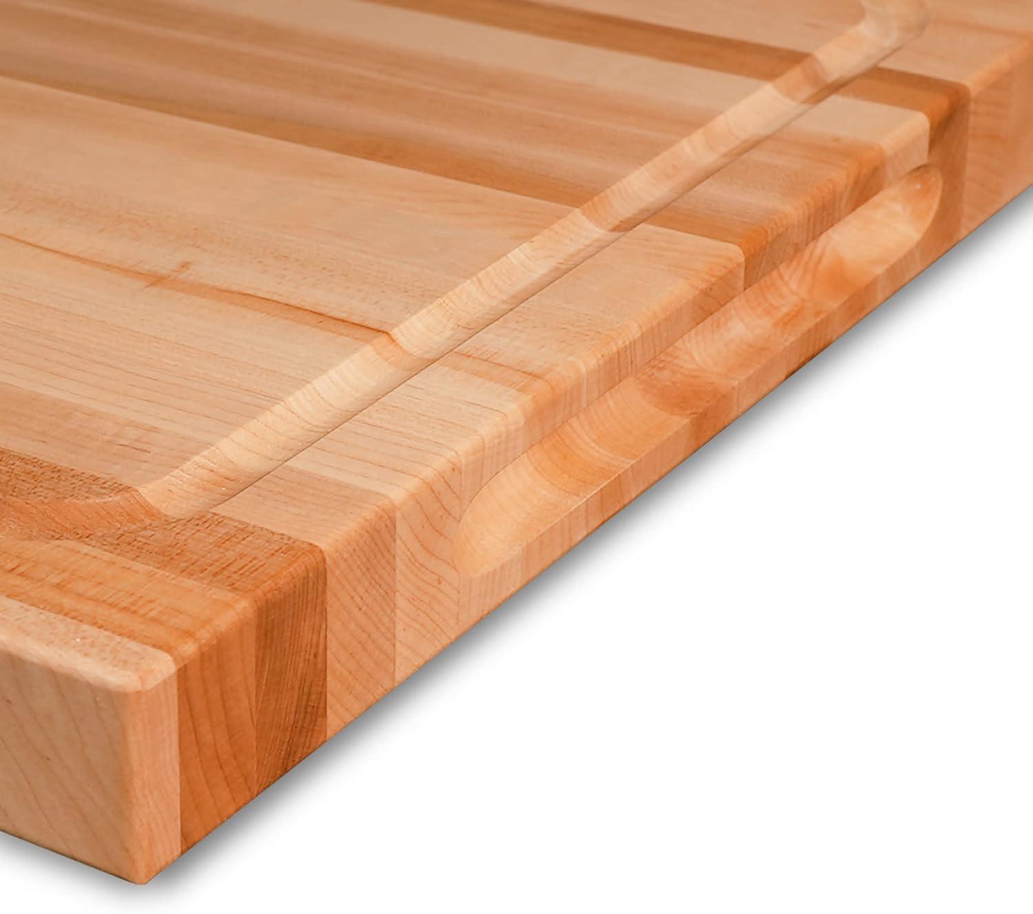 Hard Maple Rectangular Wood Chopping Block with Juice Groove