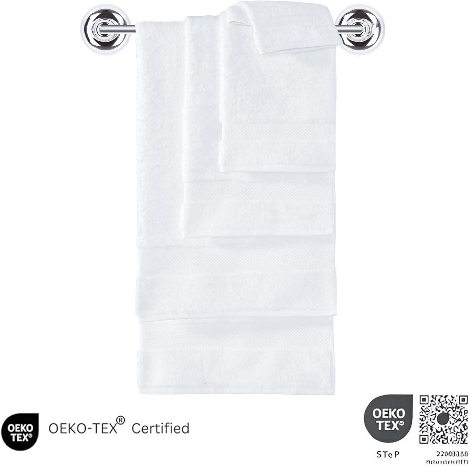 White Organic Turkish Cotton 6-Piece Towel Set