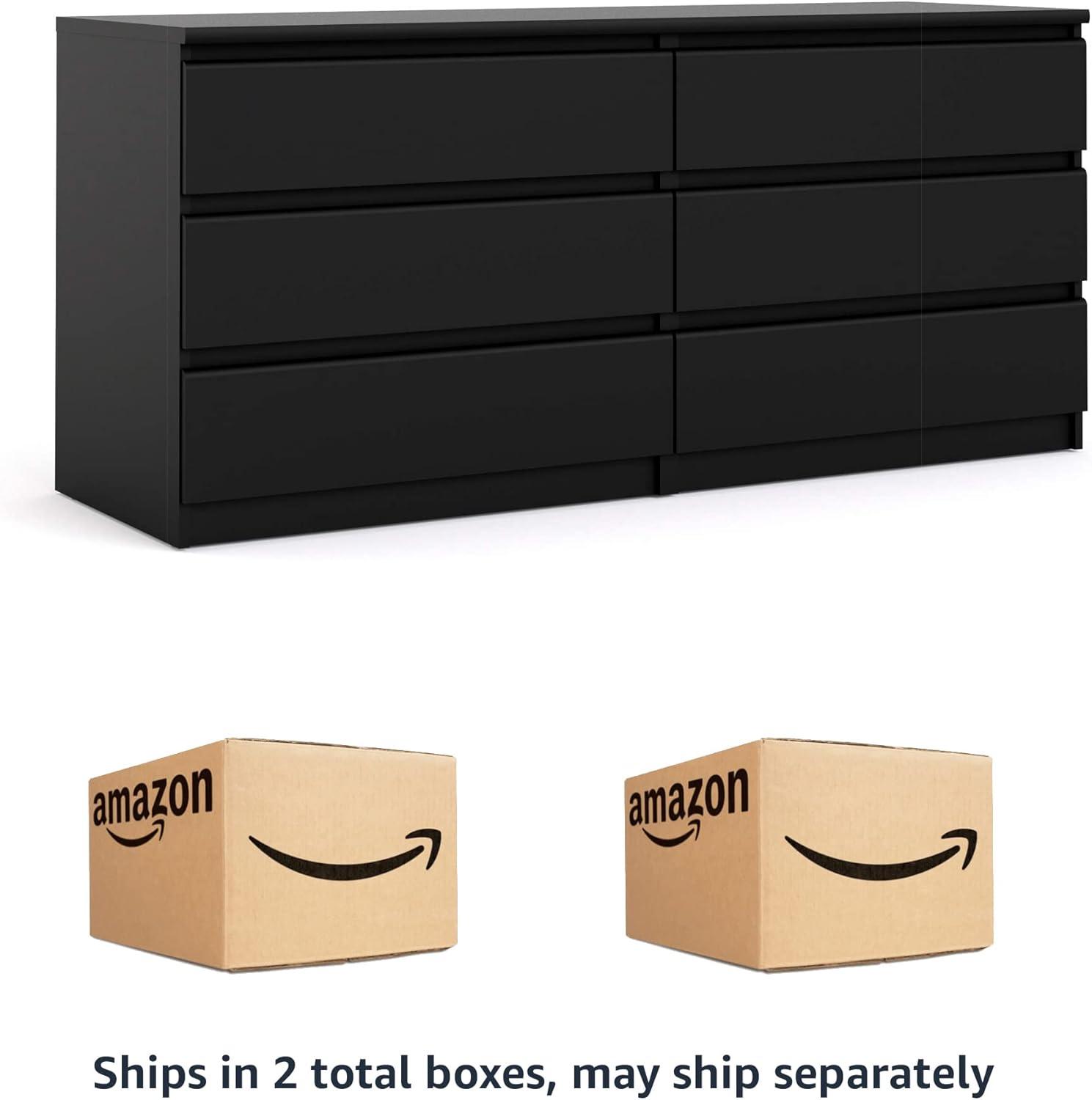 Tvilum,Scottsdale 6 Drawer Double Dresser, Black Matte