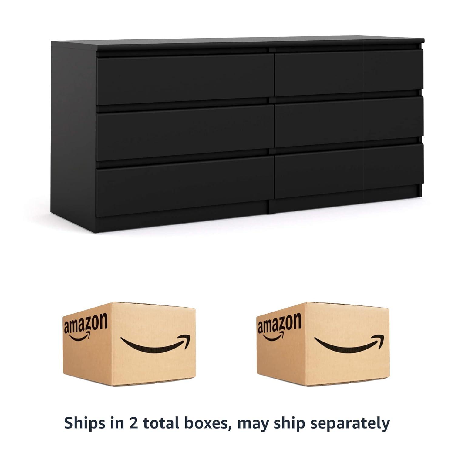 Tvilum,Scottsdale 6 Drawer Double Dresser, Black Matte