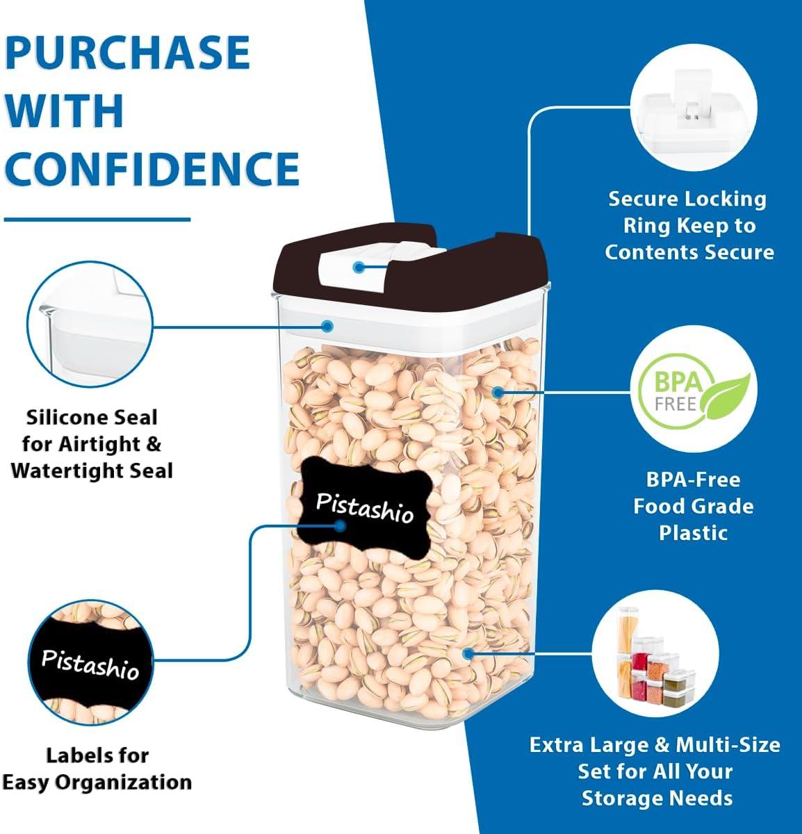 12pcs Airtight Food Storage Containers Set Kitchen and Pantry Organization