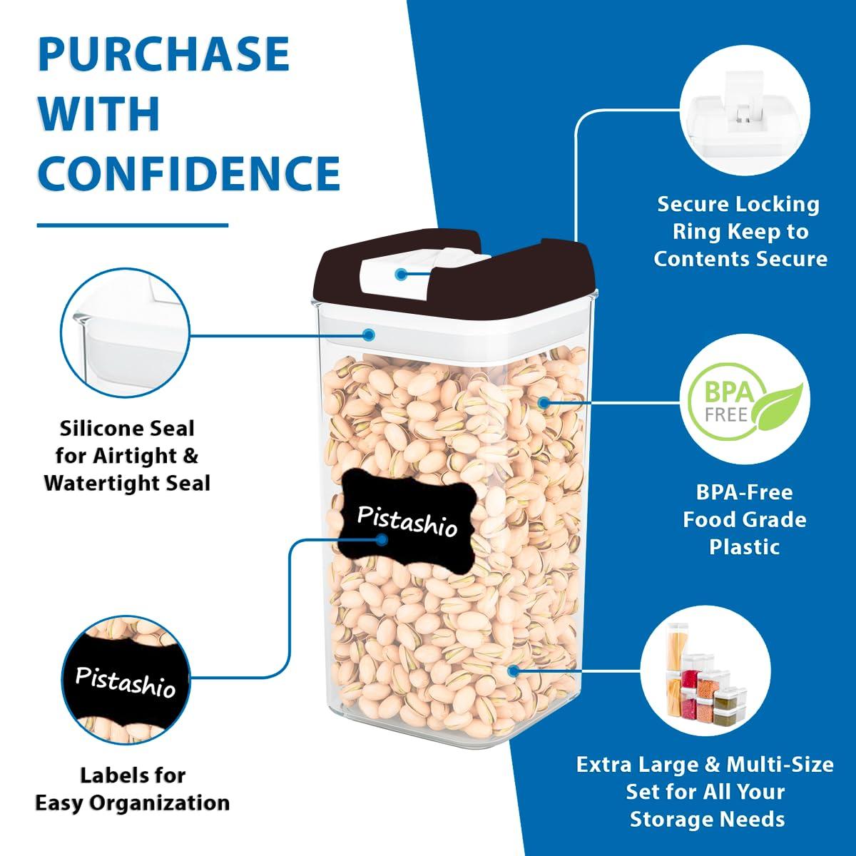 12pcs Airtight Food Storage Containers Set Kitchen and Pantry Organization