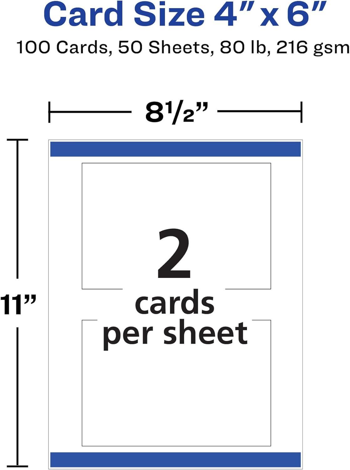 Avery Printable Postcards with Sure Feed, 4" x 6",White (8386)