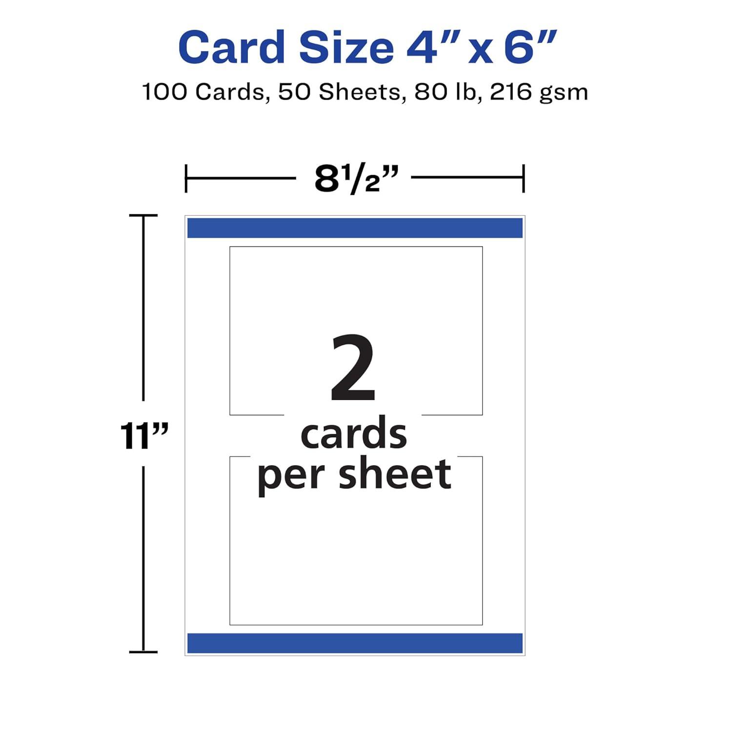 Avery Printable Postcards with Sure Feed, 4" x 6",White (8386)