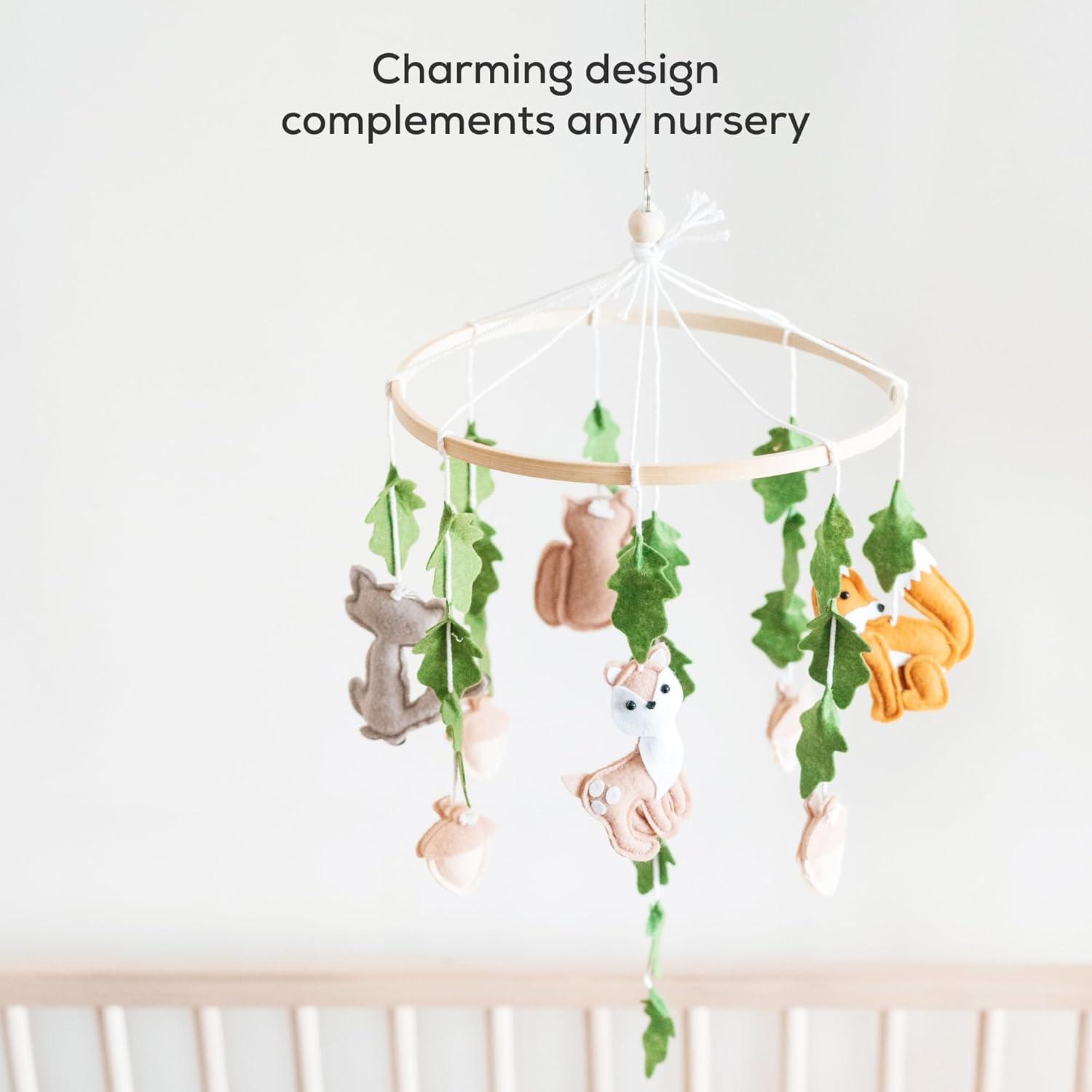 First Landings Woodland Mobile for Baby Crib Forest Animals Woodlands Theme
