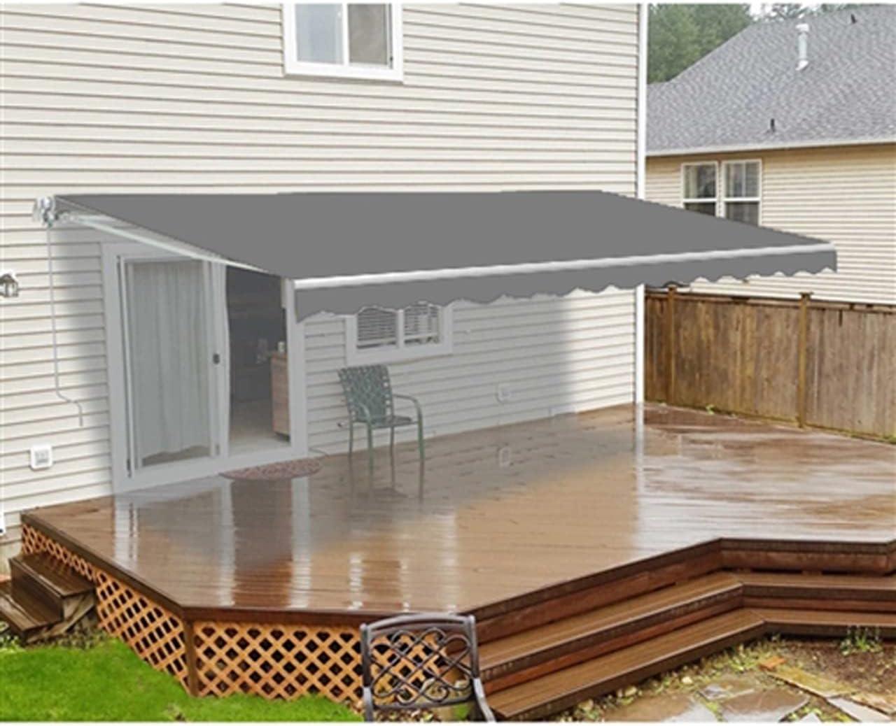 ALEKO 8' x 6.5' Gray Manual Retractable Patio Awning