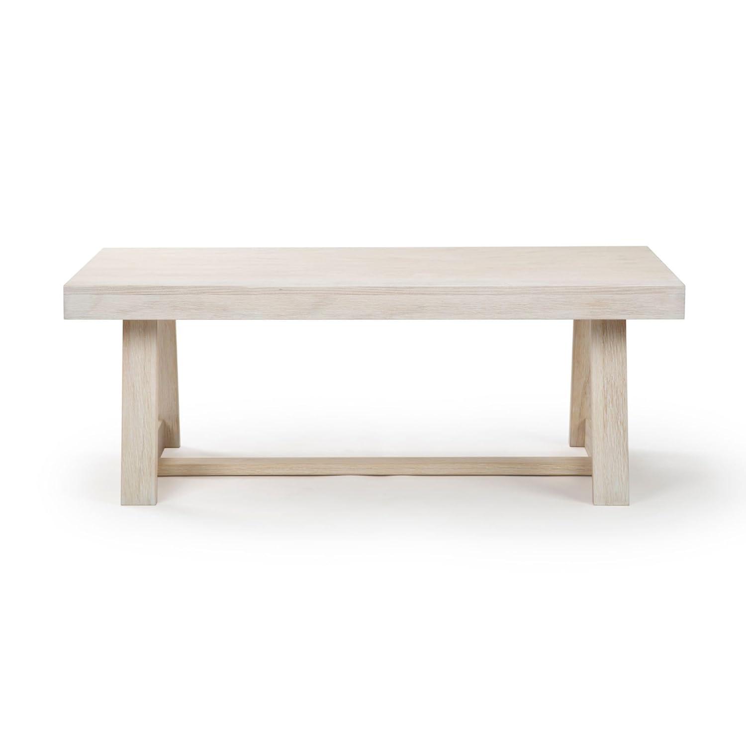 Plank+Beam Farmhouse Coffee Table, 48" Solid Wood Tables for Living Room, Rectangular Center Table