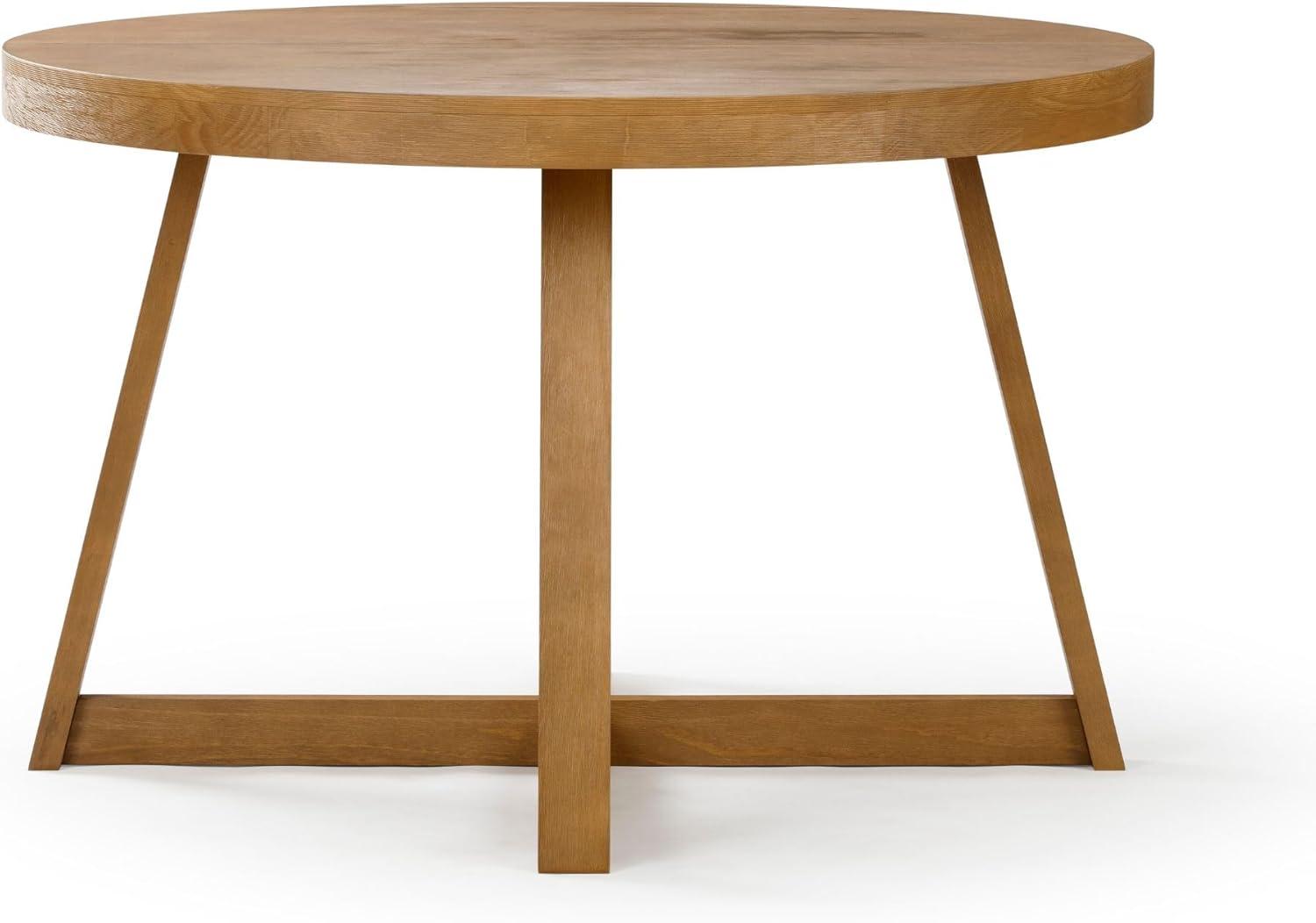 Plank+Beam Round Dining Table, 47" Solid Wood Kitchen Table, Farmhouse Round Table for 4, Small Dinette Table