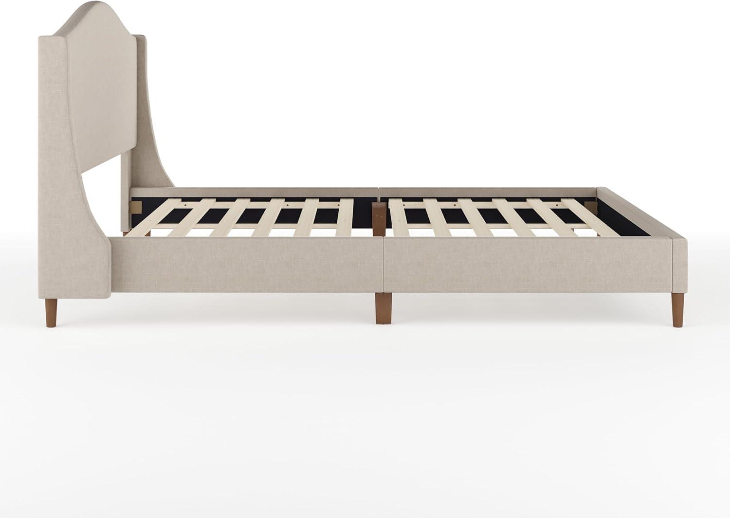 Martha Stewart Martha Stewart Amelia Upholstered Platform Bed With Curved Headboard