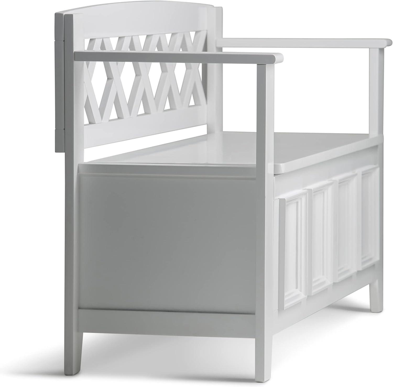 Simpli Home Amherst Solid Wood Entryway Lift Top Storage Bench