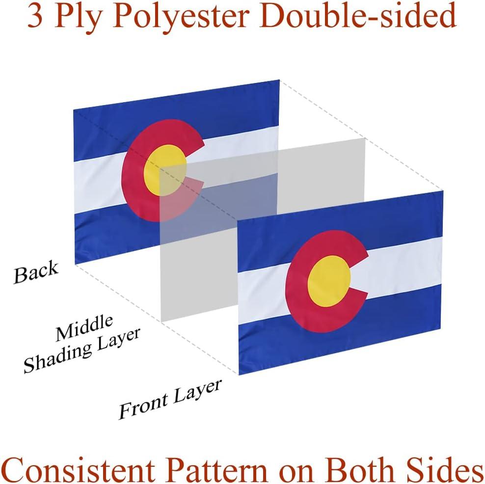 Colorado State Flag Polyester Fiber 3x5 Feet Flag, Bright Colors And Anti-ultraviolet Fade Flag Indoor Outdoor Banner