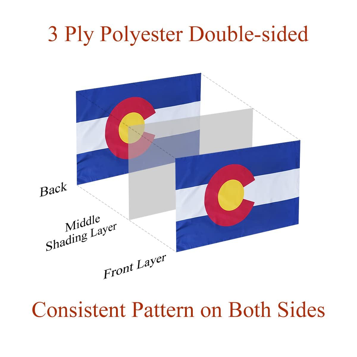 Colorado State Flag Polyester Fiber 3x5 Feet Flag, Bright Colors And Anti-ultraviolet Fade Flag Indoor Outdoor Banner
