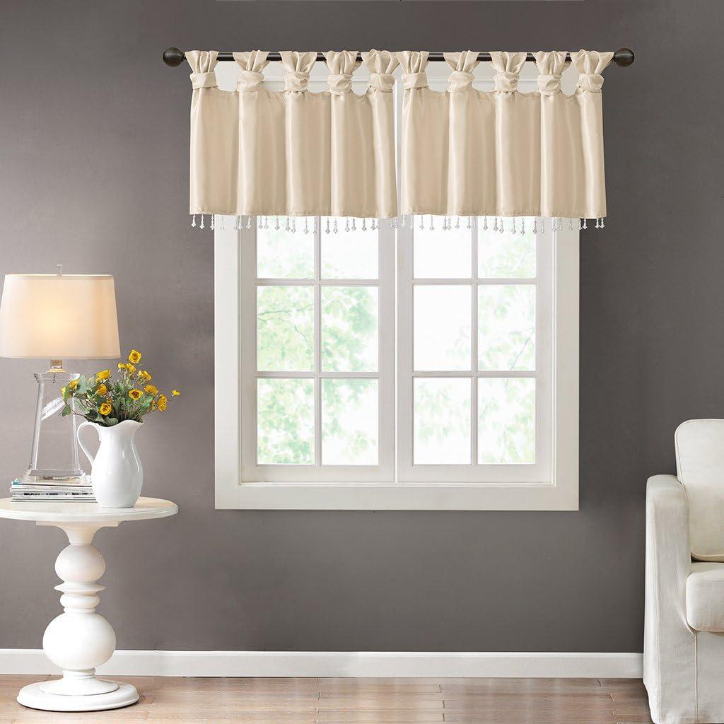 Emilia Lightweight Faux Silk Valance with Beads