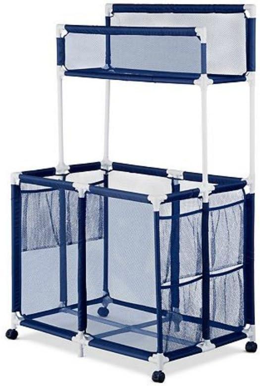 Pool Toy Storage Bin with Noodle Holder for Rafts Vests Balls Floaties Towels