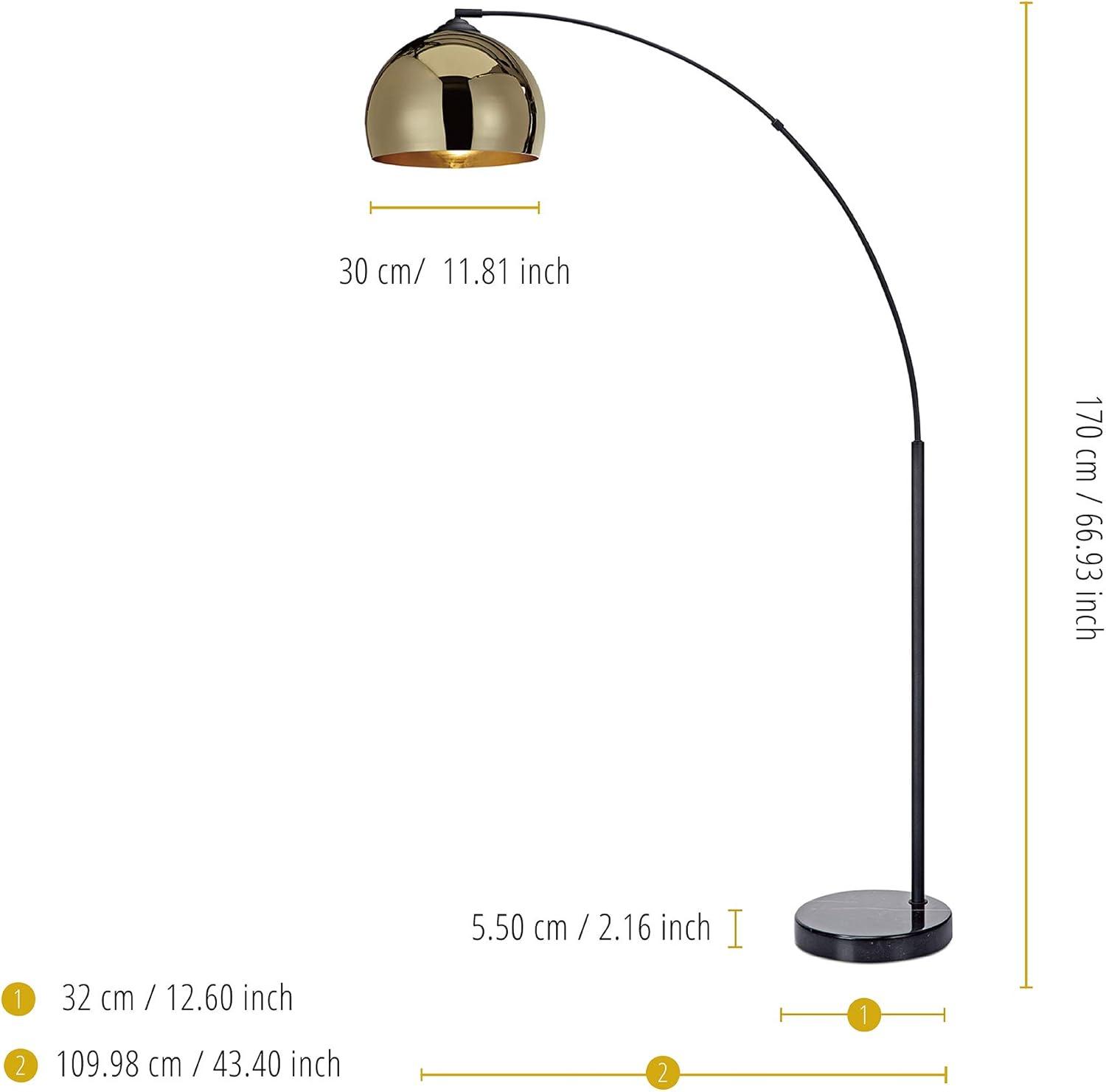 Perlis Arc Floor Lamp with Faux Marble Base