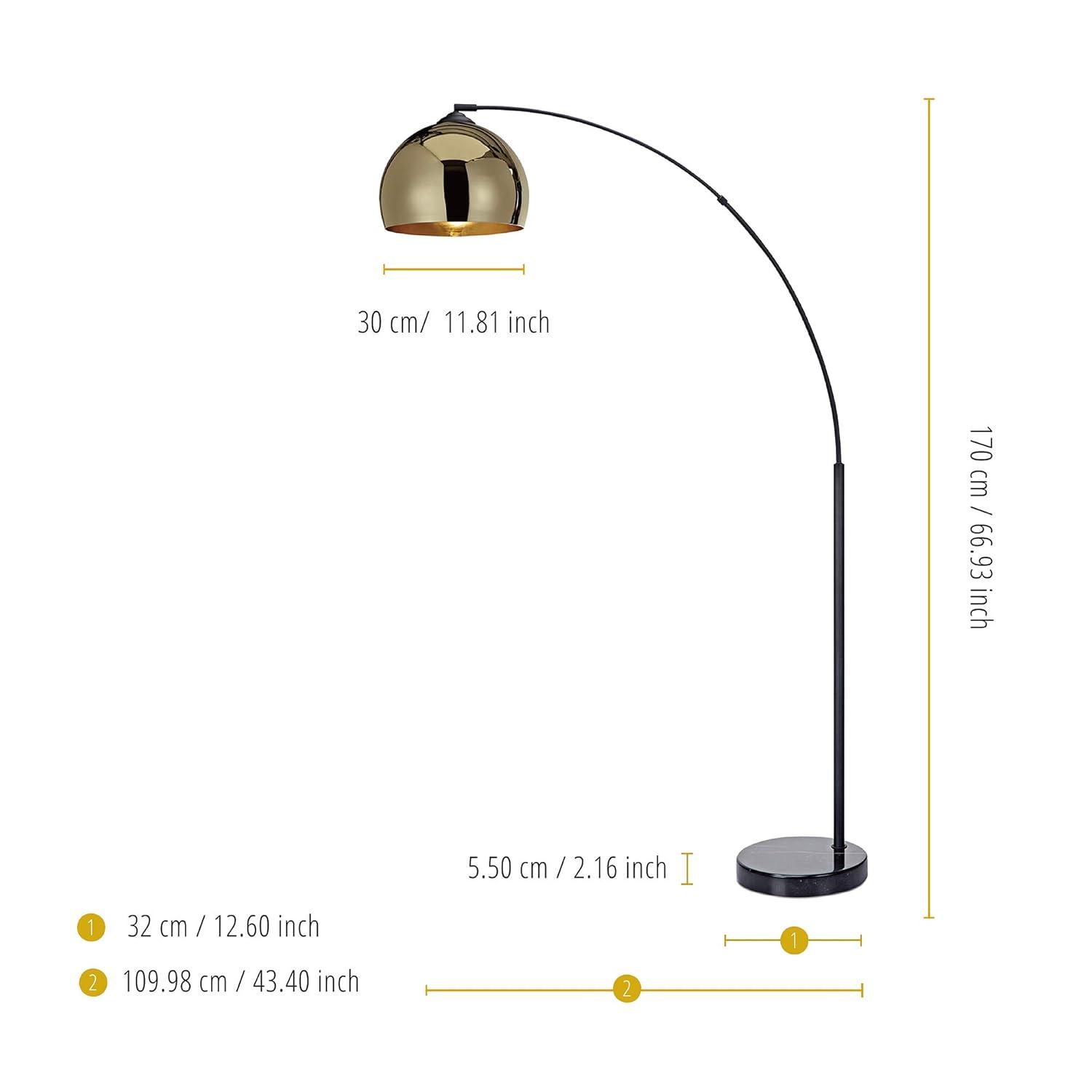 Wrought Studio™ Perlis 66.93" Arc Floor Lamp with Solid Marble Base