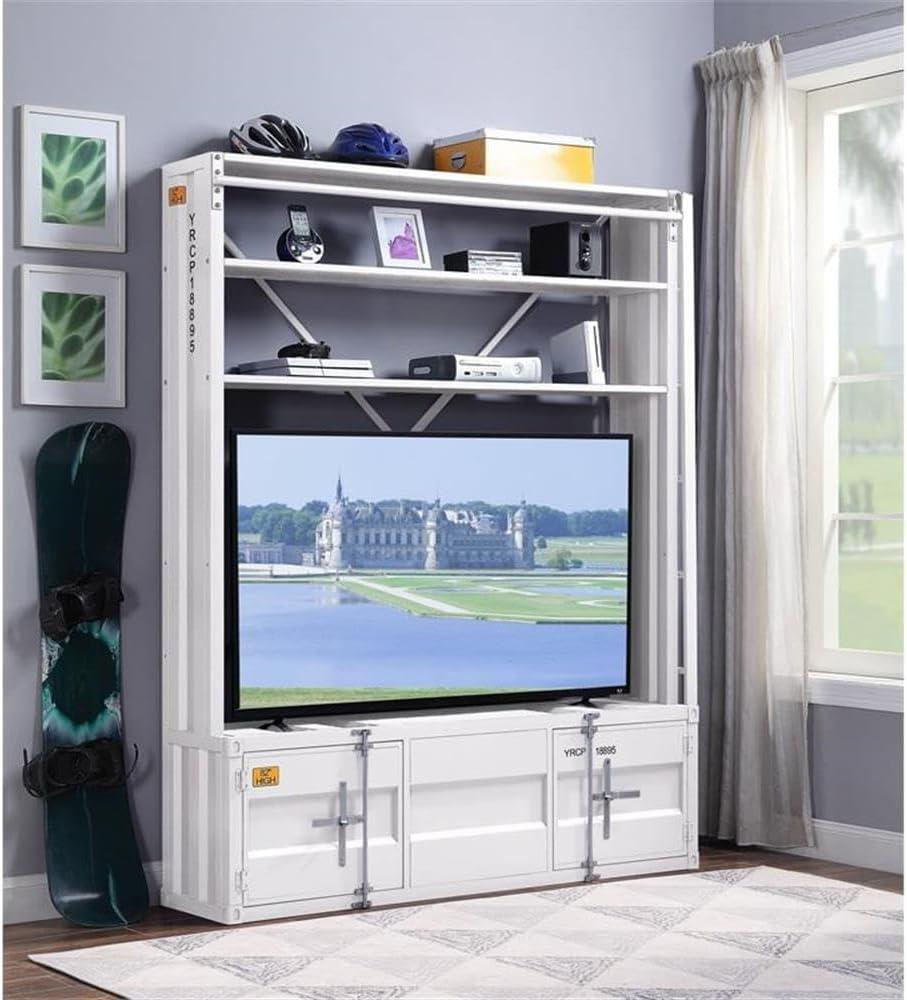 ACME Cargo Bookshelf & Ladder (TV Stand) in White