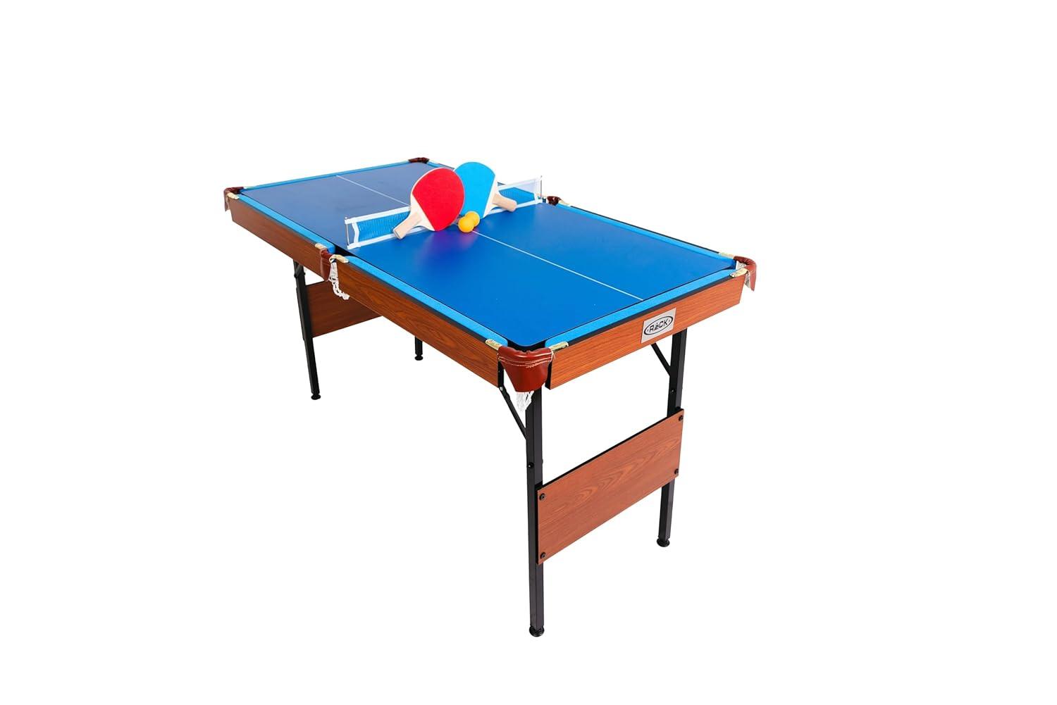 RACK Pool Tables Rack Crux 55 in Folding Billiard/Pool Table (Blue 3-in-1 Multi Game)