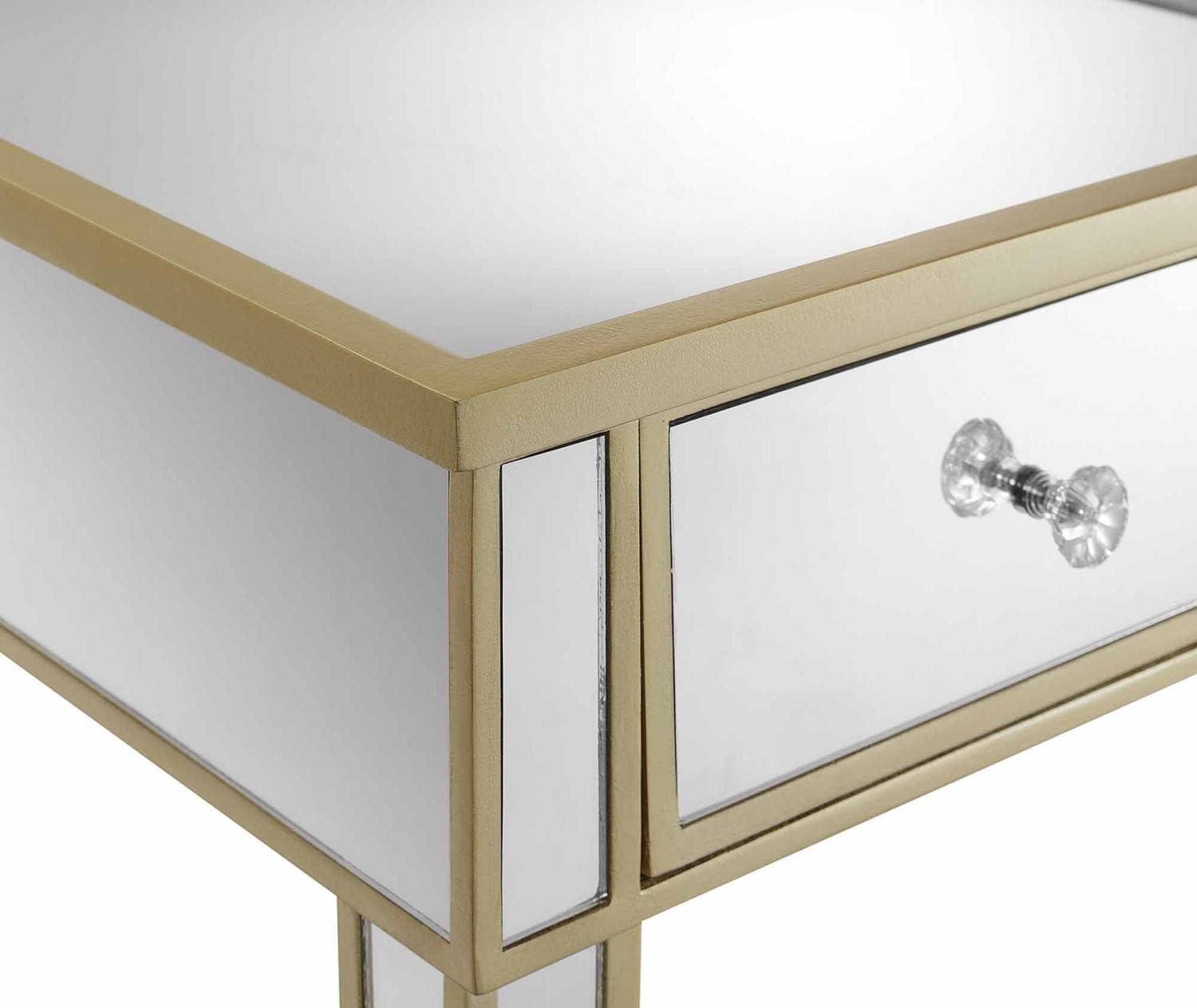 Convenience Concepts Gold Coast Mirrored End Table with Drawer, Multiple Colors