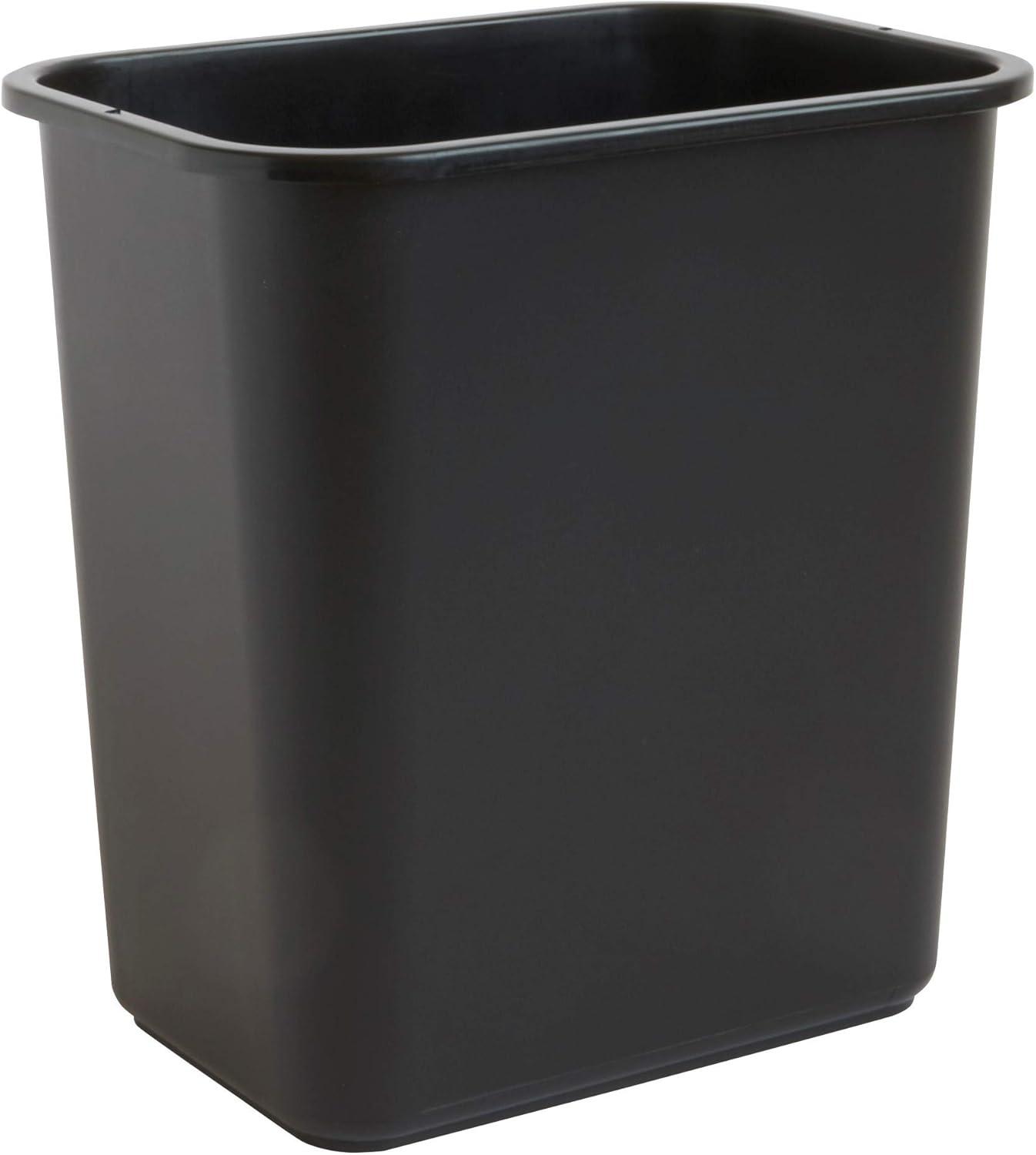 AaSFJEG Commercial Wastebasket Container, 28QT/7GAL , for Home/Office/Under Desk, Durable, Stackable, Black