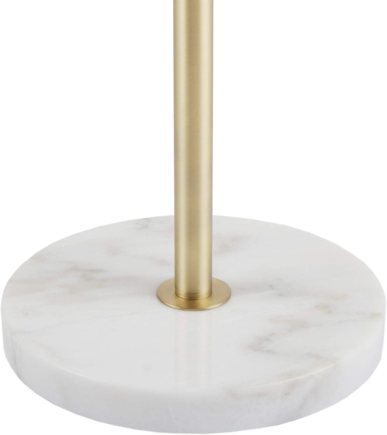 Holloway 62" White and Gold 3-Globe Marble Base Floor Lamp