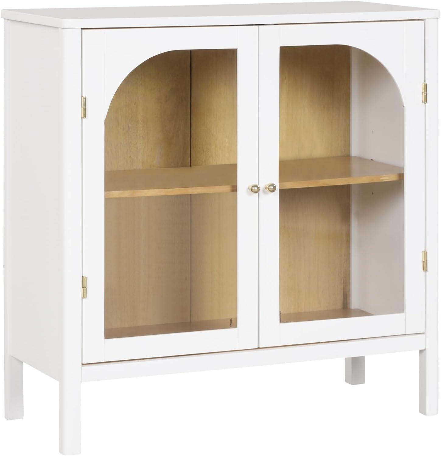 Nathan James Mason Wood and Glass Door Storage Cabinet