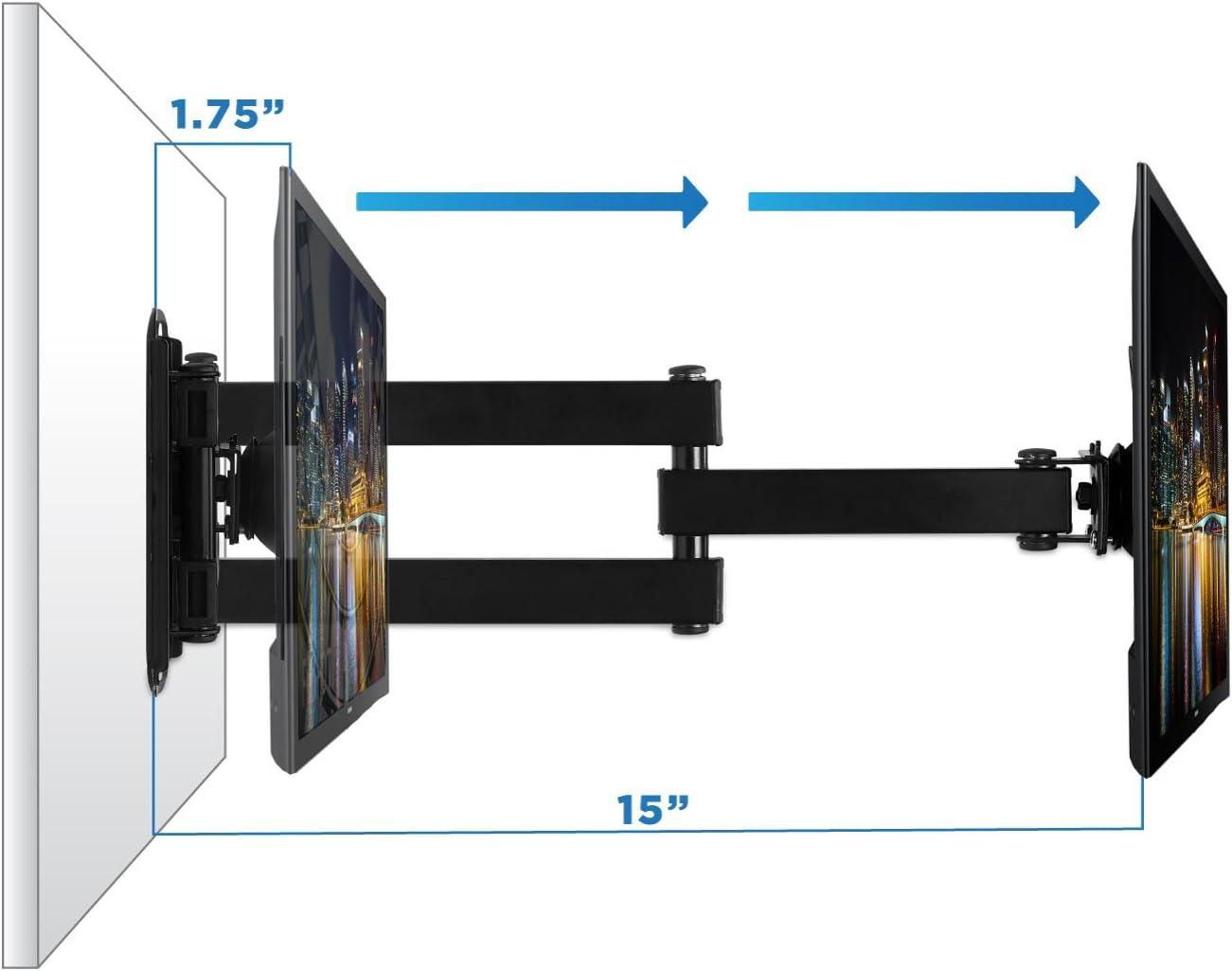 Black Steel Full-Motion TV Wall Mount for 17-55 inch Screens